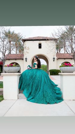Emerald green Xv dress
