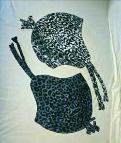 2 Girls Animal Print Snow Hat Beanie with Pom-Pom Soft Warm Winter Beanie Ski