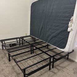 Queen Bed Frame + Box Spring (Free Mattress)