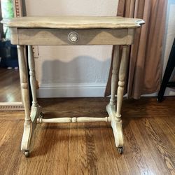 Charming Vintage Rolling Side Table