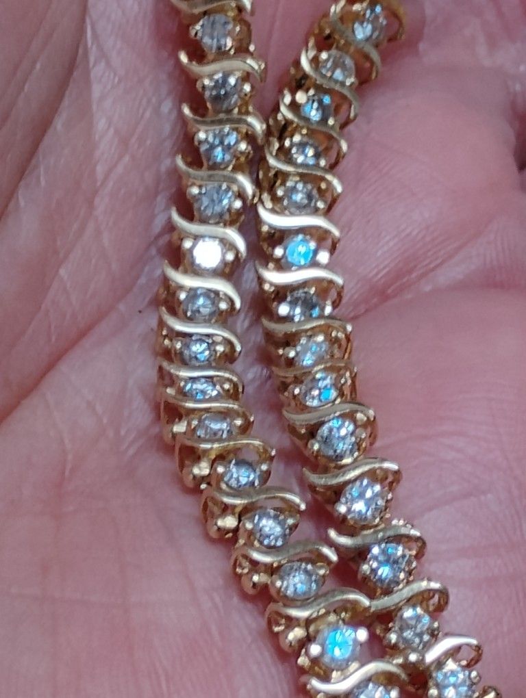 14k 5 Carats Vs Diamonds S style Bracelet