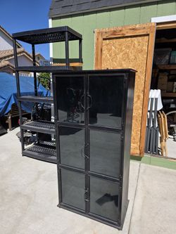 Black Metal Storage Armoire - Pier 1 Imports