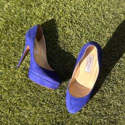 Jimmy Choo Suede electric blue pumps