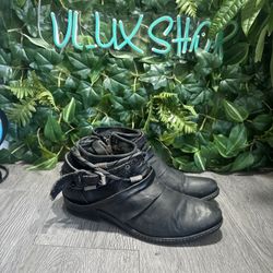 As 98 Airstep Italian Zipper Boho Biker black Ankle  Boots EUR 40/US 9-9.5