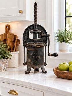 Antique Enterprise Mfg Co Cast Iron Sausage Stuffer Fruit Press 24” Complete