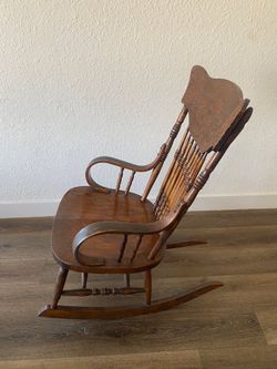 intage Carved Wood Rocking Chair – Victorian Style – Spindle Back
