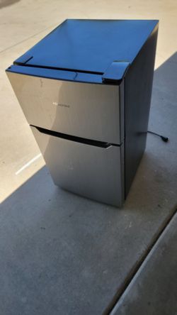 Hisense Mini Refrigerator - 3.3 cu ft - Brushed Silver  Double Door