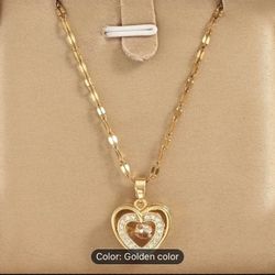 Great Xmas Gift 18K Gold Plated Heart Shaped Necklace 