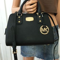 NWT Michael Kors Saffiano Black Large Satchel