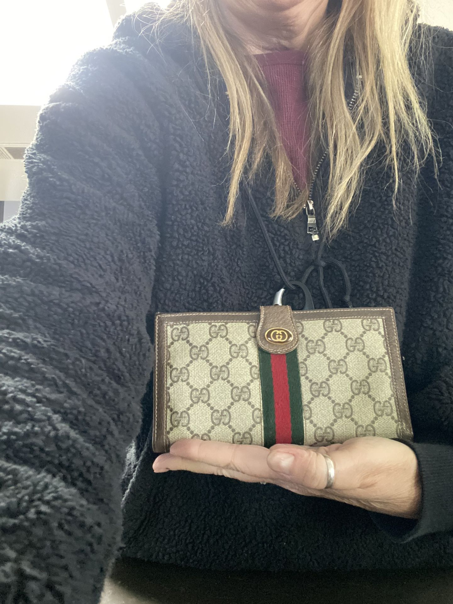 Authentic Gucci Sherry Line Clutch Wallet Vintage 80’s Excellent