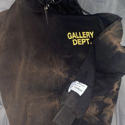 Gallery Dept. Vintage Tie-dye Full Zip Hoodie Black/yellow