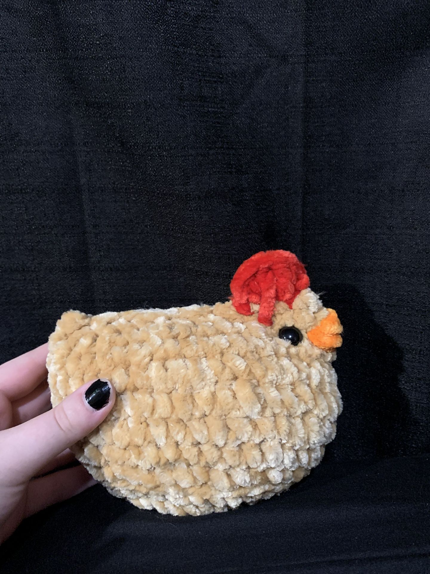 Handmade Crochet Tan/Brown Chonky Chicken Plush