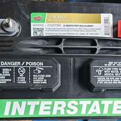 From the Interstate group, new battery with 1 year warranty. 