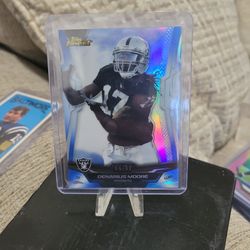 Denarius Moore Topps Finest Blue Refactor Number 64/99 Football Card #22