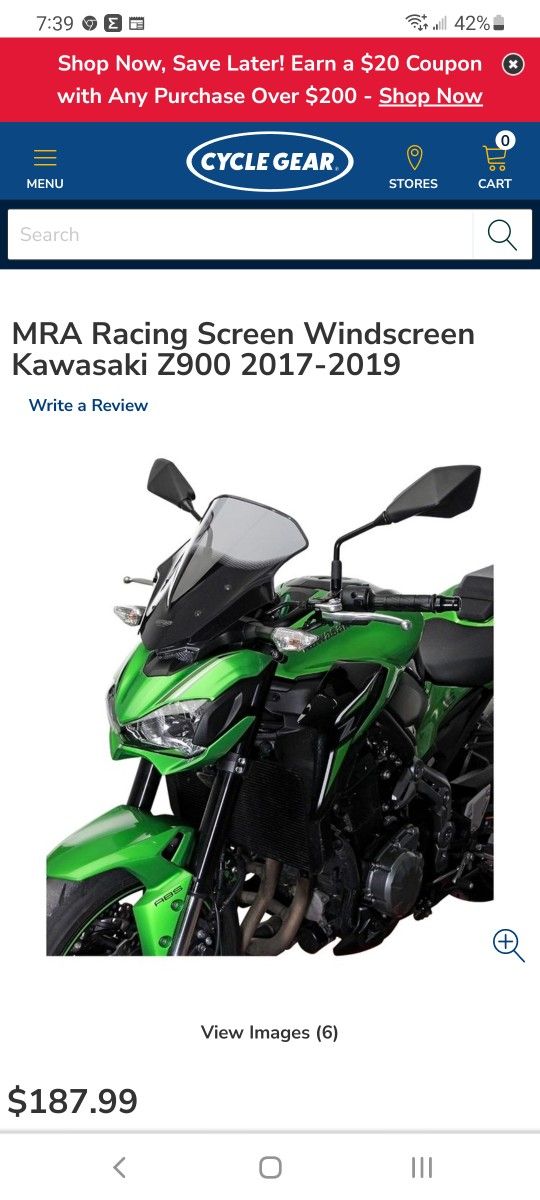 MRA WINDSHIELD 2017-2019 KAWASAKI Z900