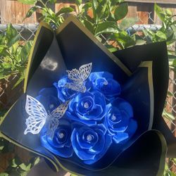 Handmade Blue eternal roses 