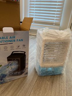 Portable Air Conditioners,4-IN-1 Mini Air Conditioner 3 Speed Humidify & 3 Modes, 2-8H Timer, 7 LED Light, USB Cooling Fan Small Air Conditioner Air C