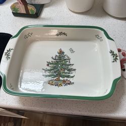 Large Spode Christmas Tree Lasagne Dish