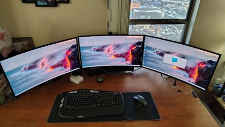 3 x 24" Gaming Monitors, Curved 180Mhz, Sansui ES-G24C1, $225 for all.
