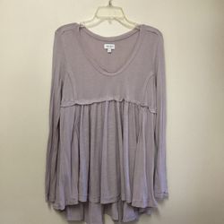 Women’s TRUE CRAFT Cotton/polyester lavender long sleeve pull over top… Size XL