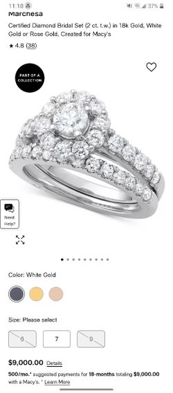 Diamond Ring Set 18K White Gold Natural Diamonds