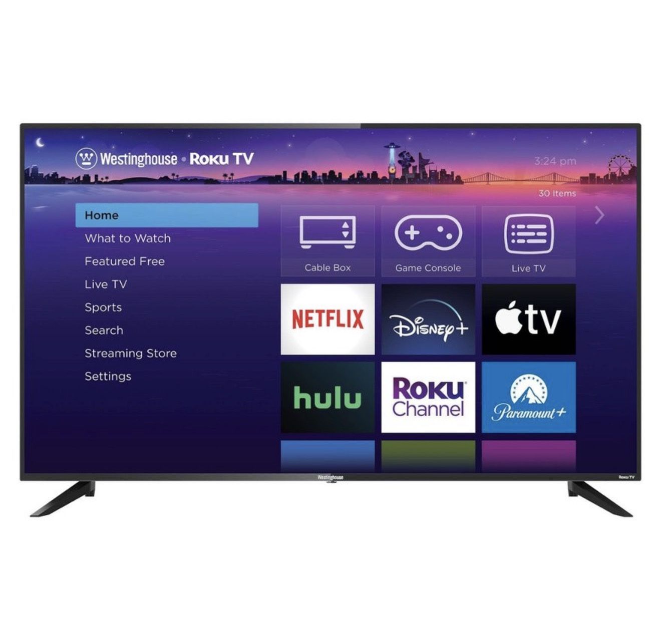 Westinghouse 65" 4K Ultra HD Smart Roku TV with HDR: Google Assistant, Apple Airplay