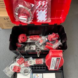 43 PCS Lockout Tagout Kits, Electrical Safety Loto Kit Includes Padlocks, 5 Kinds of Lockouts, Hasps, Tags & Ties, Box, Lockout Safety Tools for Elect