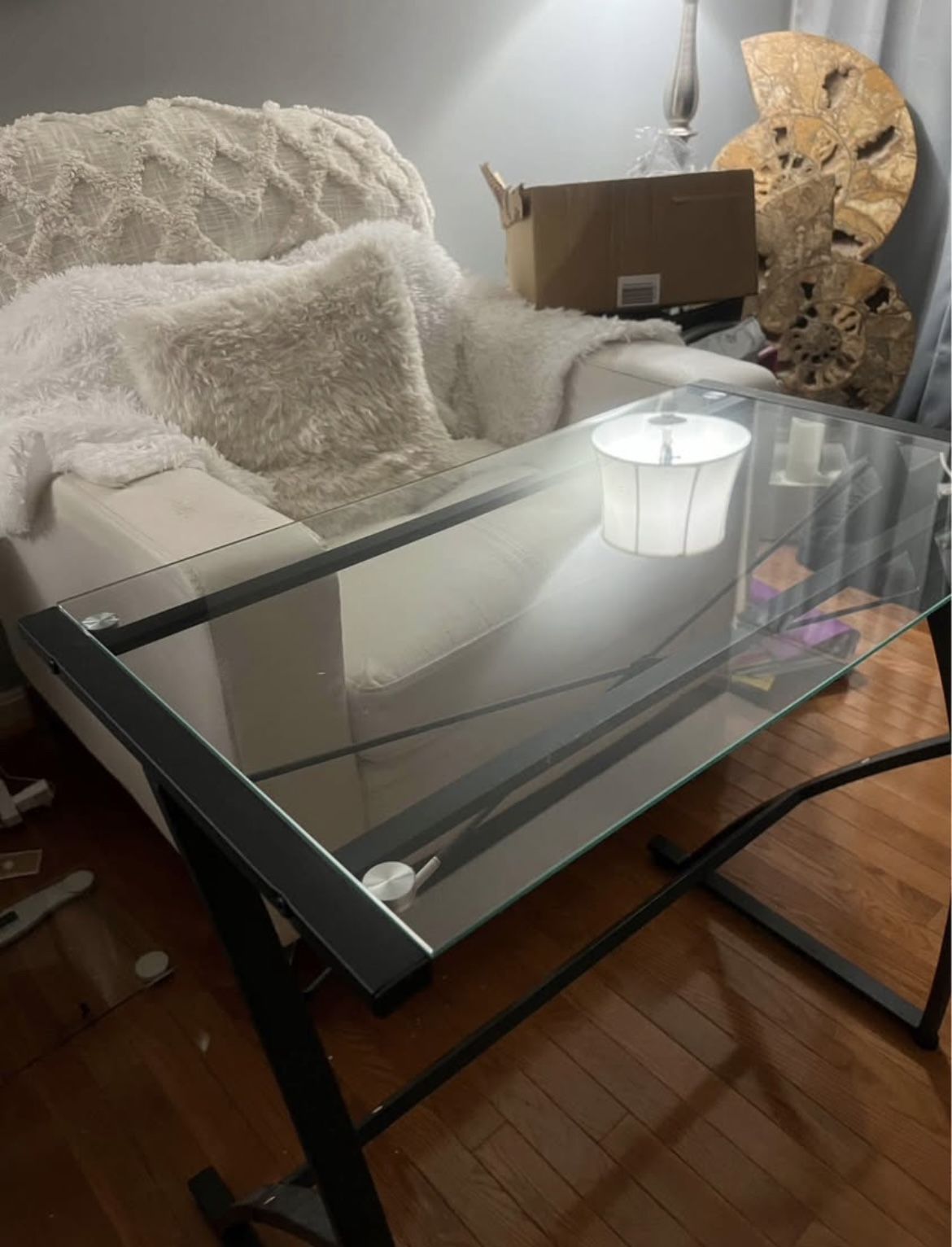 Space Saver Glass Desk