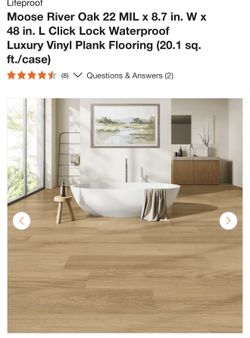 New Lifeproof Moose River Oak 22 MIL x 8.7 in. W x 48 in. L Click Lock Waterproof Luxury Vinyl Plank Flooring (20.1 sq. ft./case)