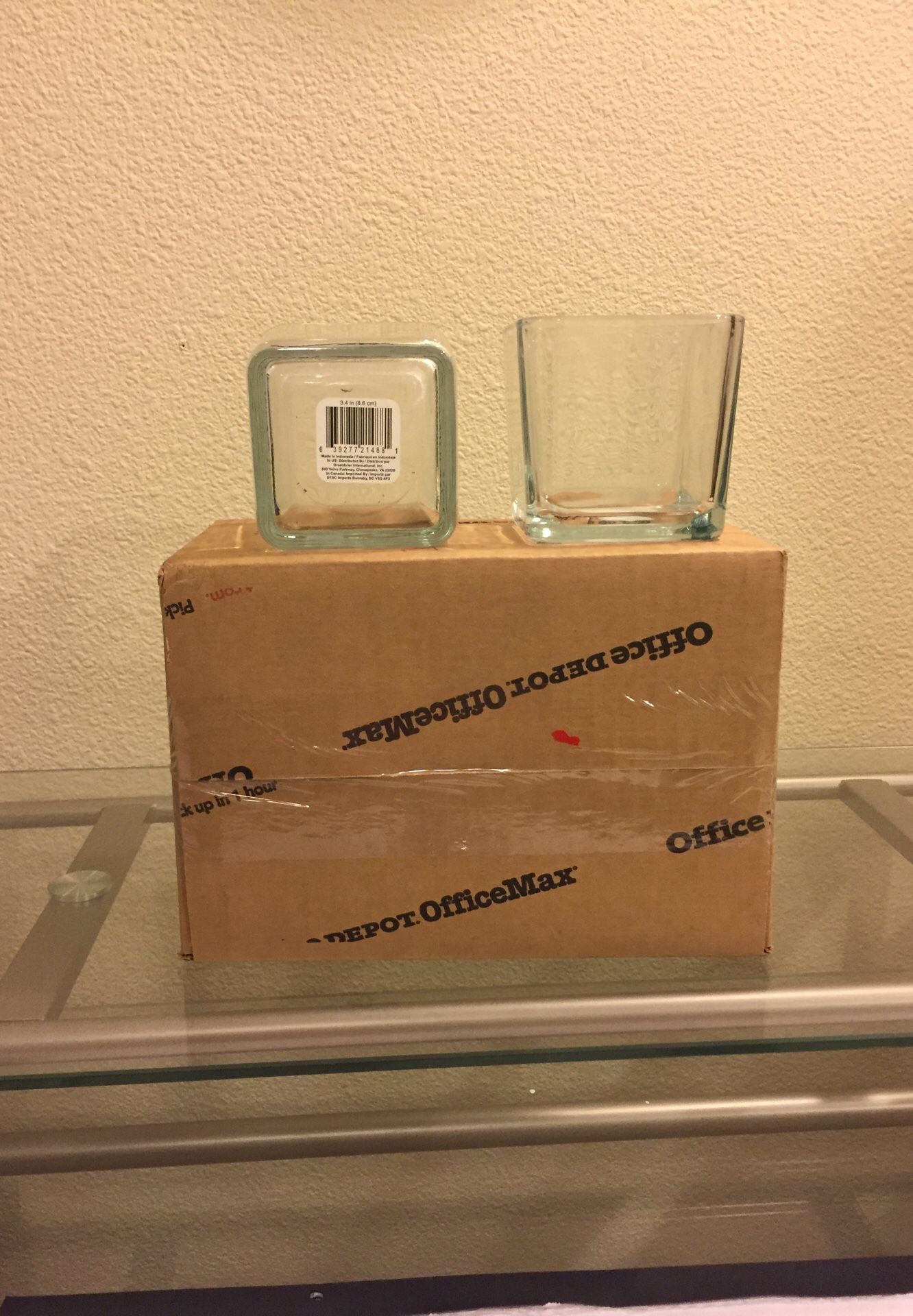 Glass cube vase