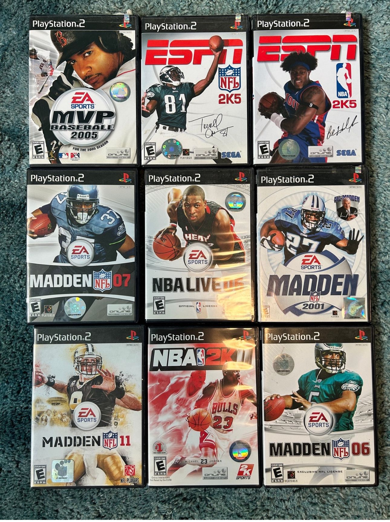 PLAYSTATION 2 PS2 MULTIPLE SPORTS GAMES BASKETBALL, FOOTBALL, BASEBALL