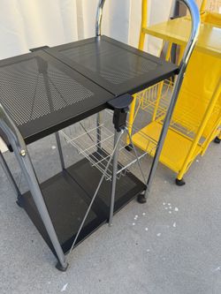Set Of 2 Bar Cart 1 Yellow And 1 Black 