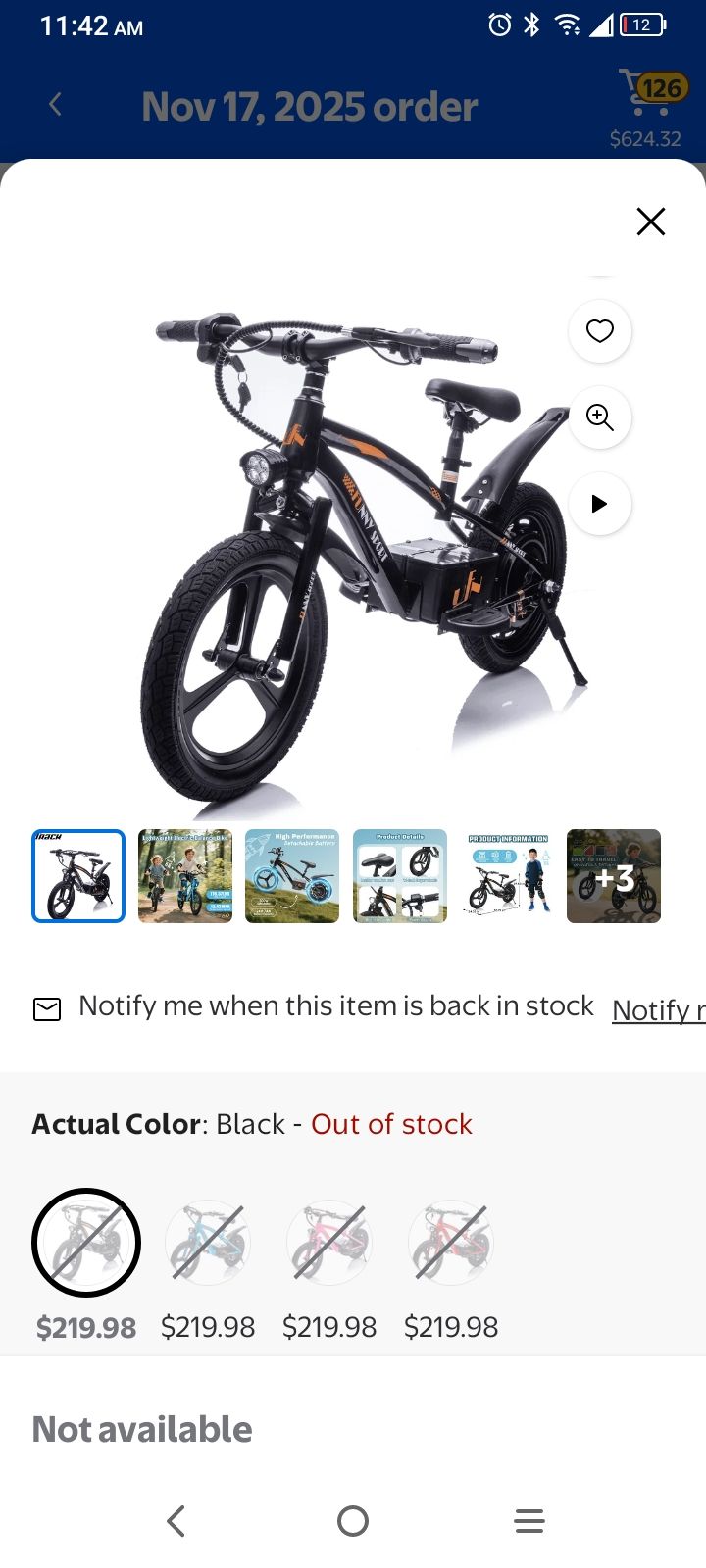 Track Seven 24V Kids Electric Dirt Bike, Ride on Mini Bike, 300W Super Power Motor, Up to 12.43 MPH, 16" Wheels, Adjustable Seat Height, Bright Headli