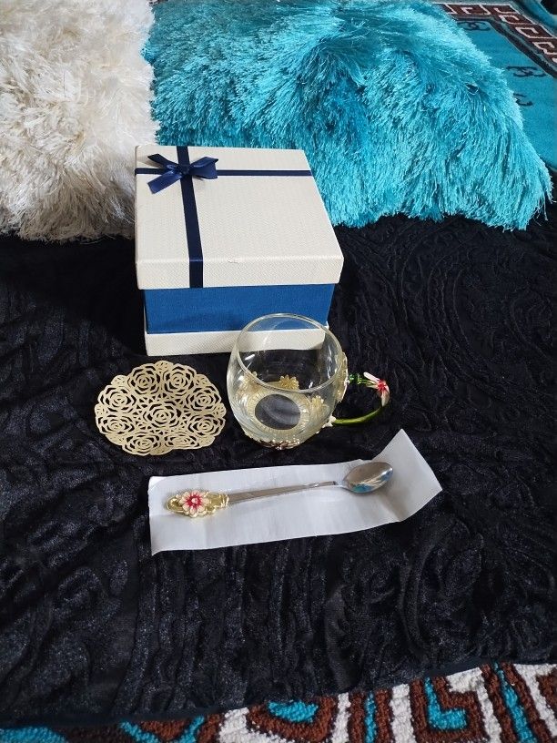 Beautiful Design Tea Glass & Tea Spoon 