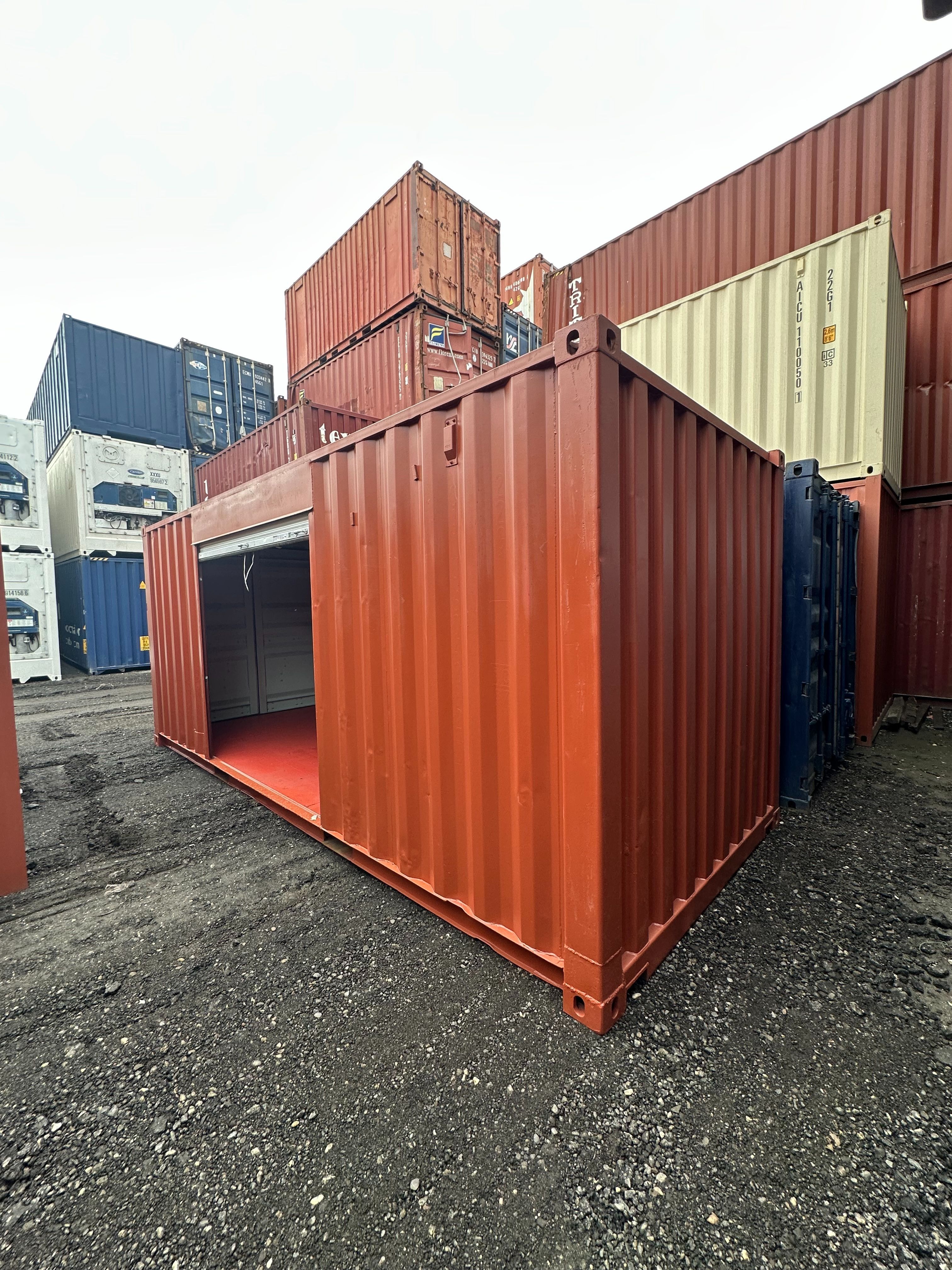 Used 20ft Refurbished Shipping Container with New Side Roll Up Door $3895