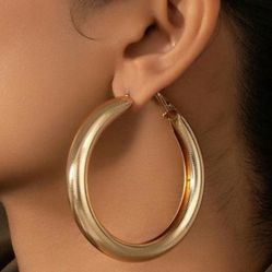 Thick Fashion Gold Hoop Earrings