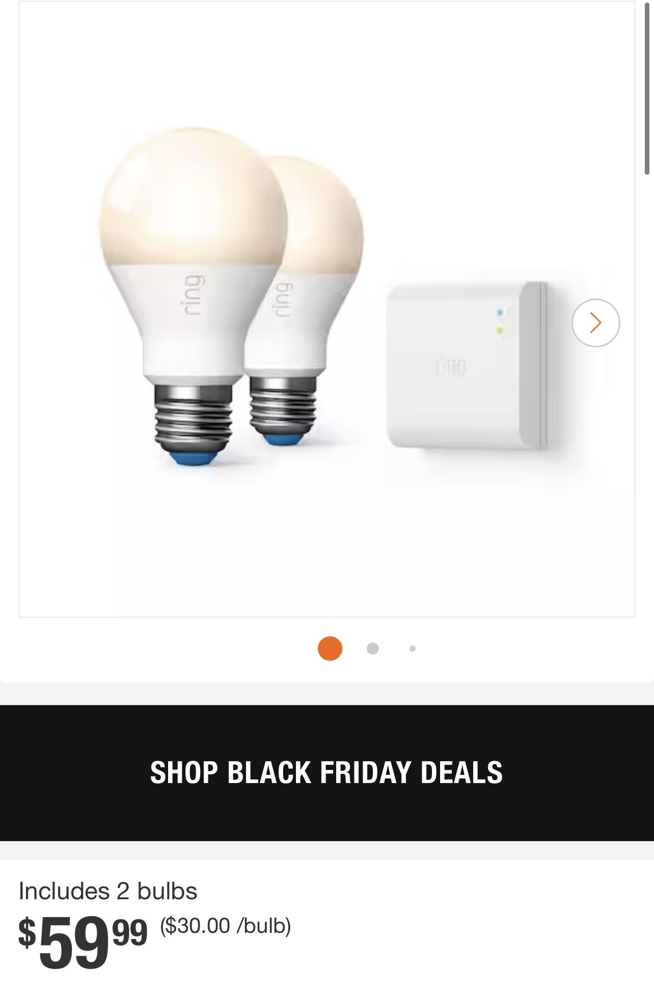 Ring 60-Watt Equivalent A19 LED Smart Light Bulb with Bridge 