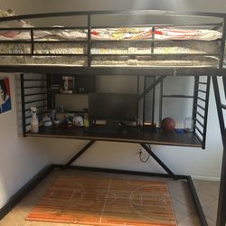 Full Size Loft Bunk Bed w/Desk  - Make an Offer! 