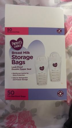 Breast milk storage bags