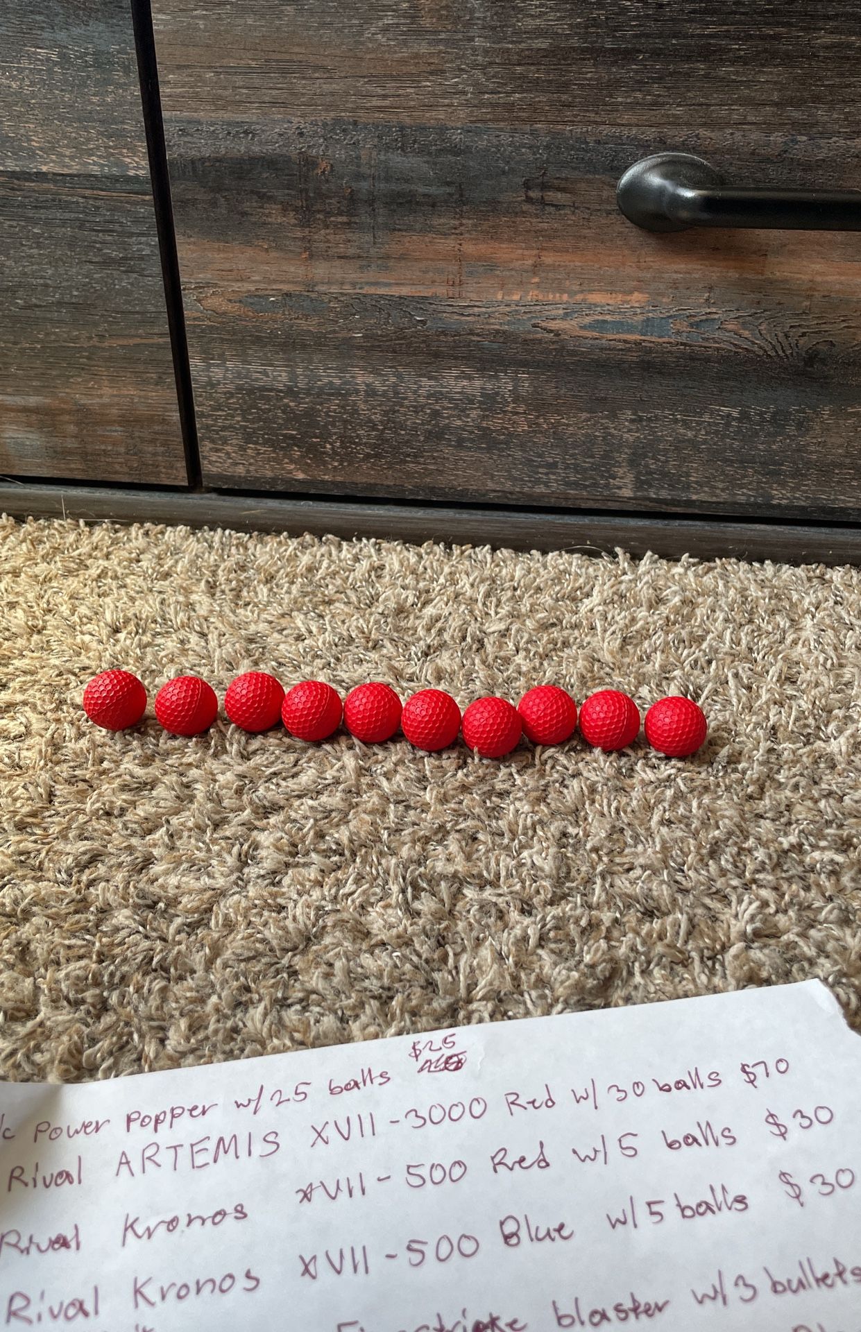 10 Nerf Rival Nerf Balls Red