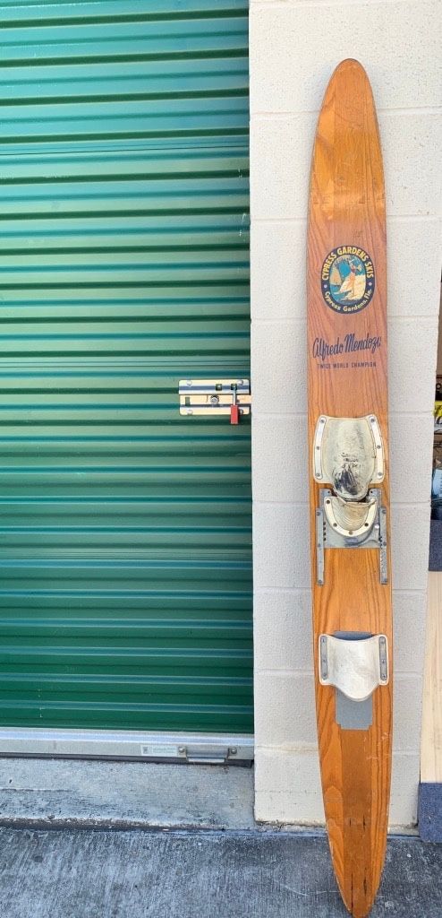 Vintage 69” Wood Slalom Water Ski of ALFREDO MENDOZA, Twice World Water Ski Champion