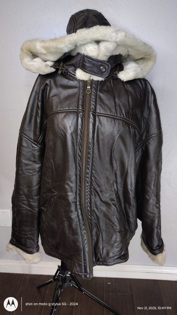 vintage Wilson's jacket leather sherpa lined women's