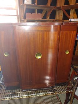 Mid-century modern Record player cabinet albums