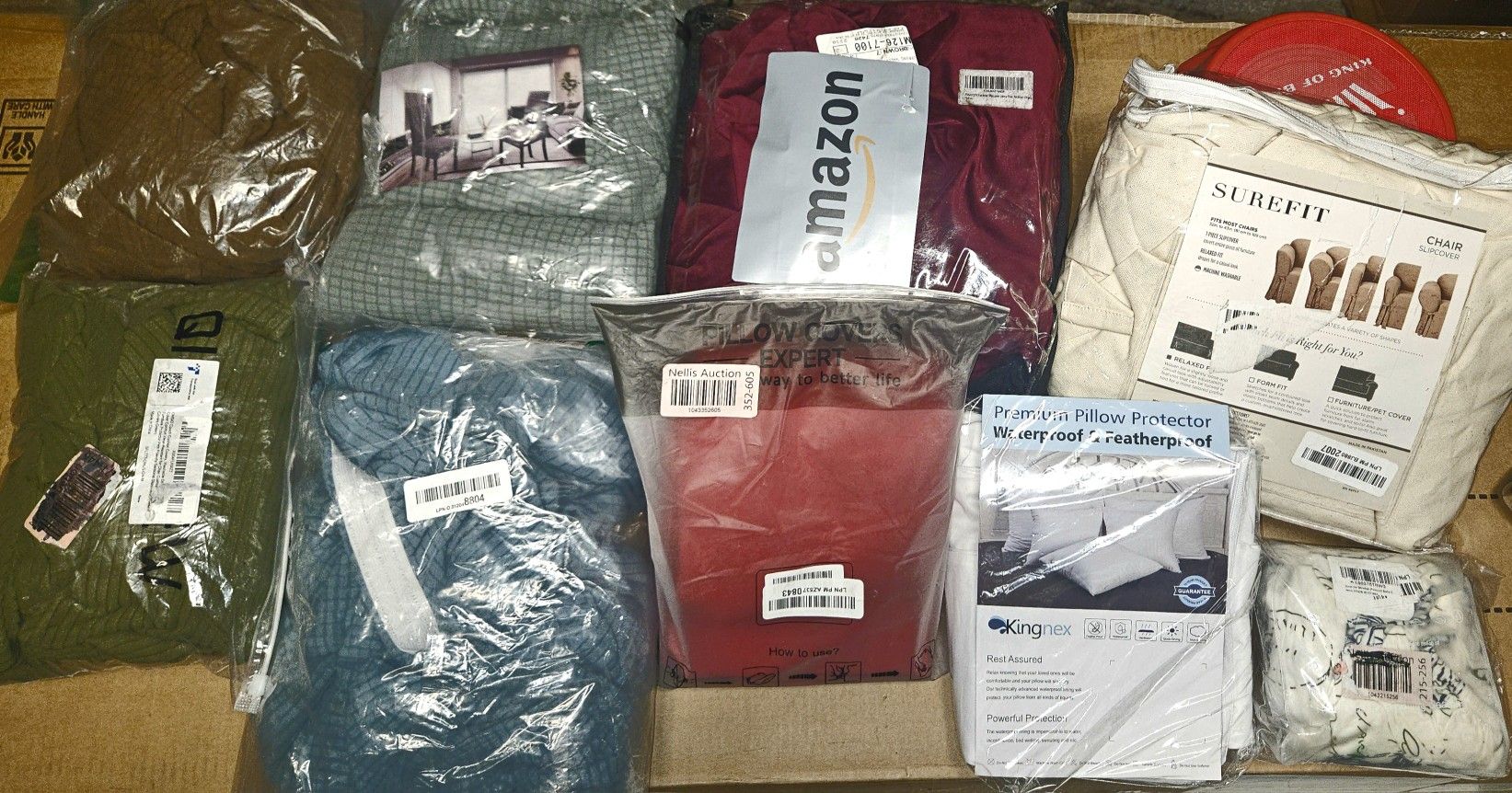 Box Of Sofa/Recliner/Dining Room Chair & Pillow Covers