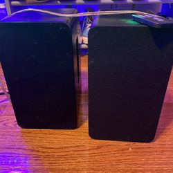 Pair  of Insignia Bluetooth Speakers (comes Remote)
