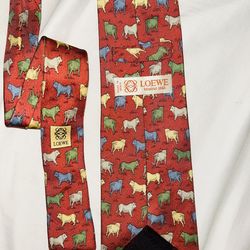 Vintage LOEWE 100% Silk Tie Made In Spain **$5 FLAT FEE US SHIPPING**
