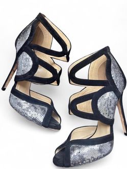 Jimmy Choo Black Suede Sequin Heels