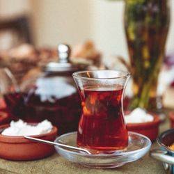 Set of 6 Pasabahce Aida tea glasses matching ,Saucers and  Stainless Steel Tea Spoon set,12 Pcs.☕️🥄