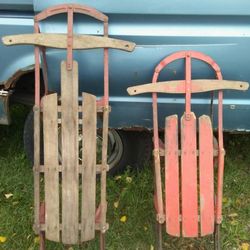 2 old slide for winter they can be restore they are older antique.