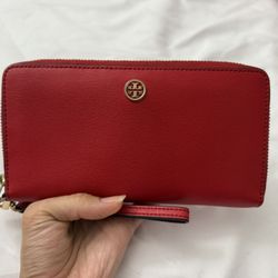 Tory Burch Red Wristlet Wallet 